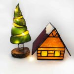 Gingerbread house stained glass pattern