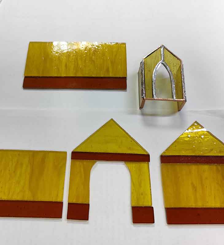 Full size view of foiled glass pieces