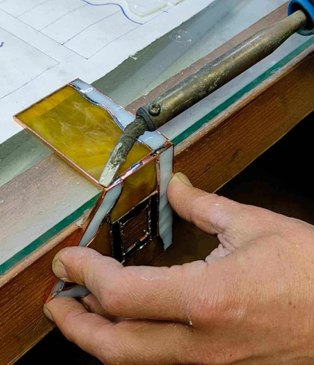 Soldering stained glass tips and techniques for beginners making Christmas house