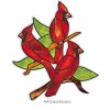 Family of Cardinal Stained Glass Pattern - window decor