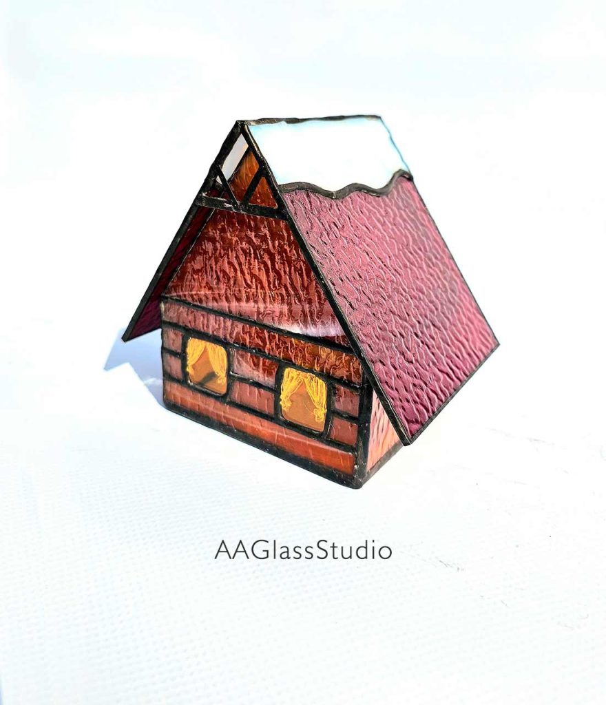 3d Stained Glass Pattern House-2 Christmas Village