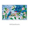 Bluebird Stained Glass Pattern Transom Windows Decor - window decor