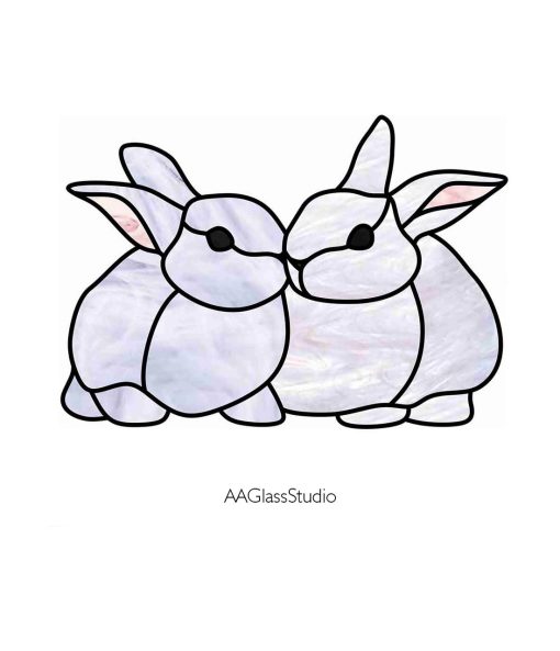 Cute Stained Glass Bunny Pattern