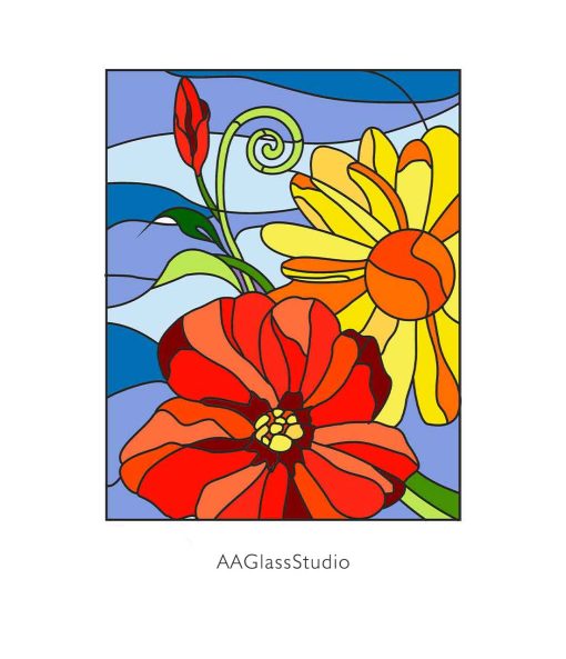 Floral Stained Glass Pattern