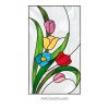 Chic Flower Stained Glass Pattern - Rectangular Panel Decor! - window decor