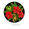 Beautiful Hibiscus Stained Glass Flower Pattern Mosaic 20″ - window decor