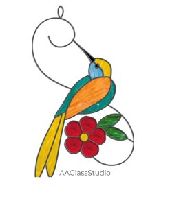 Easy Hummingbird Stained Glass Pattern For Beginners 1 - window decor