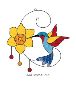 Easy Hummingbird Stained Glass Pattern For Beginners 2 - window decor