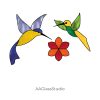 Hummingbird Stained Glass Pattern For Beginner Set 4 - window decor