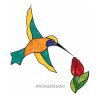 Hummingbird Stained Glass Pattern For Beginner Set 1 - window decor