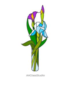 Charming Iris Stained Glass Pattern: Perfect Gift Idea! - window decor