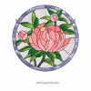 Captivating 12" Peony Stained Glass Pattern for Home Decor - window decor