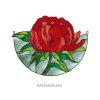 Elegant Peony Stained Glass Pattern for Garden Decor - window decor