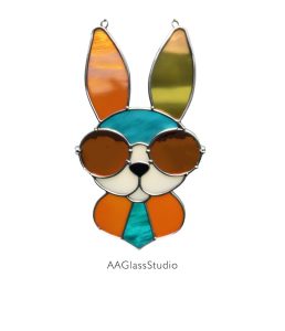 A Playful Rabbit Glass Pattern - window decor