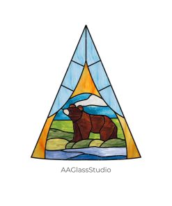 Stained Glass Bear Pattern: Triangular Trek Tribute - window decor