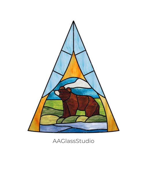 Stained Glass Bear Pattern: Triangular Trek Tribute - window decor