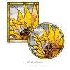 Stained Glass Bee Pattern A Bee In A Sunflower Set 2 - window decor