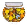 Stained Glass Bee Pattern Jar Honeycomb Window Hangings - window decor