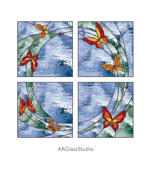 Stained Glass Butterfly Patterns Window Décor - window decor