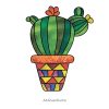 Stained Glass Cactus Pattern