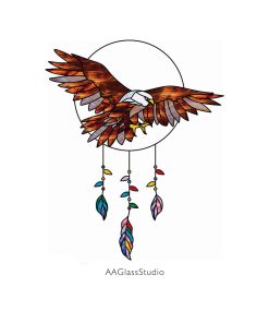 Stained Glass Eagle Pattern Dream Catcher - window decor