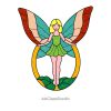 Discover Magic: Stained Glass Fairy Pattern Charm - window decor