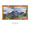 Glacier National Park Stained Glass Mountain Scene - window decor