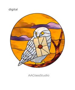 Stained Glass Owl Pattern Owl Hedwig For Fans 10