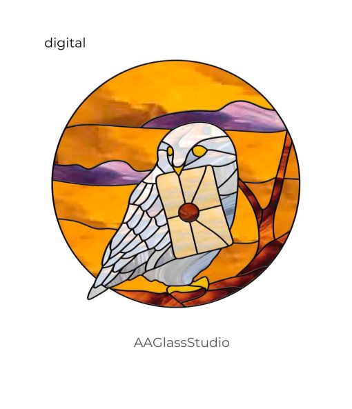 Stained Glass Owl Pattern Owl Hedwig For Fans 10"