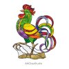 Stained Glass Rooster Pattern Decor Table Modern Style - window decor