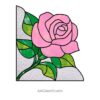 Rose Stained Glass Pattern: Corner Elegant Decor - window decor