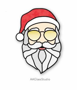 stained glass santa pattern christmas ornaments