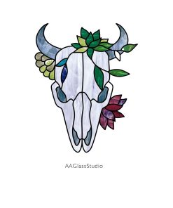 Stained Glass Skull Pattern