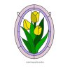 Cherish Artful Moments: Stained Glass Tulip Pattern Decor! - window decor