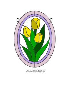 Cherish Artful Moments: Stained Glass Tulip Pattern Decor! - window decor