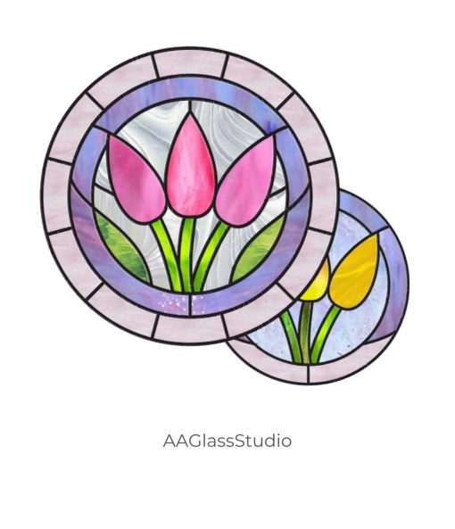 Simple Stained Glass Tulips Pattern: Ideal for Beginners - window decor