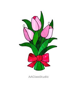 Charming Stained Glass Tulips: Perfect Touch of Elegance! - window decor