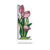 Stained Glass Tulip Pattern Corner Design