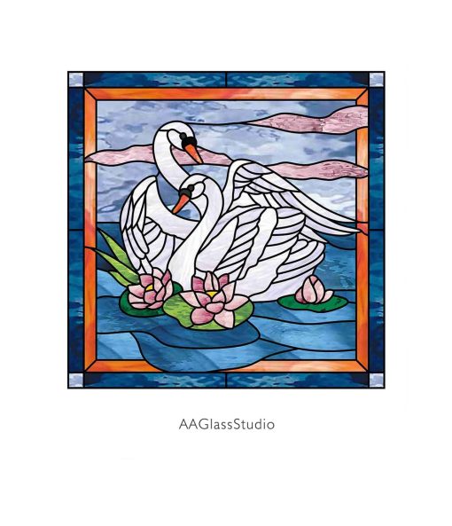 Swan Stained Glass Pattern Ideas For Window Treatment - window decor