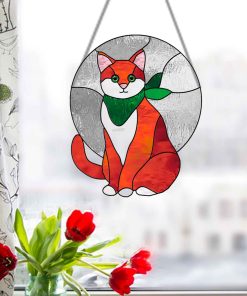 stained glass cat patterns: window hangings