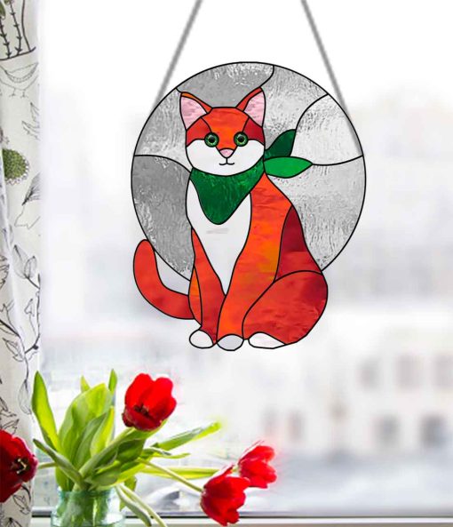 stained glass cat patterns: window hangings