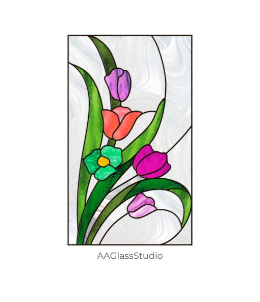 2 flower stained glass pattern 3