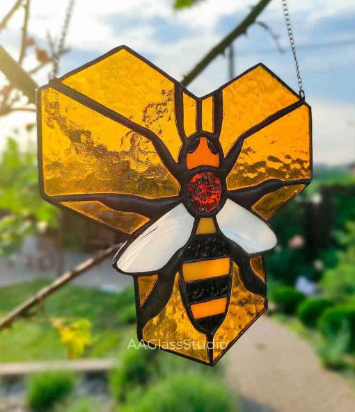 2 honey bee stained glass pattern 4