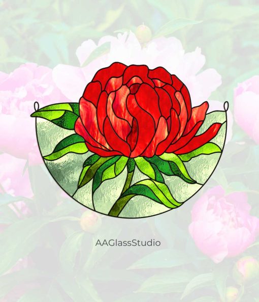 2 peony stained glass pattern 3