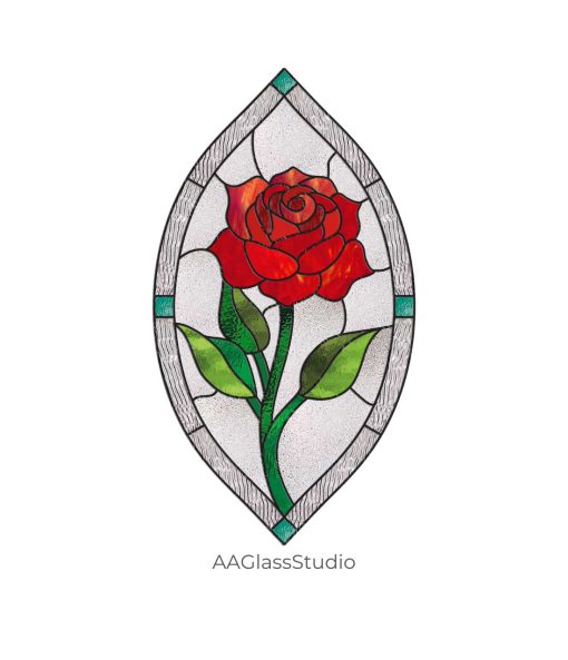 Elegant Simplicity: Simple Stained Glass Rose Pattern