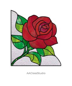 Rose Stained Glass Pattern: Corner