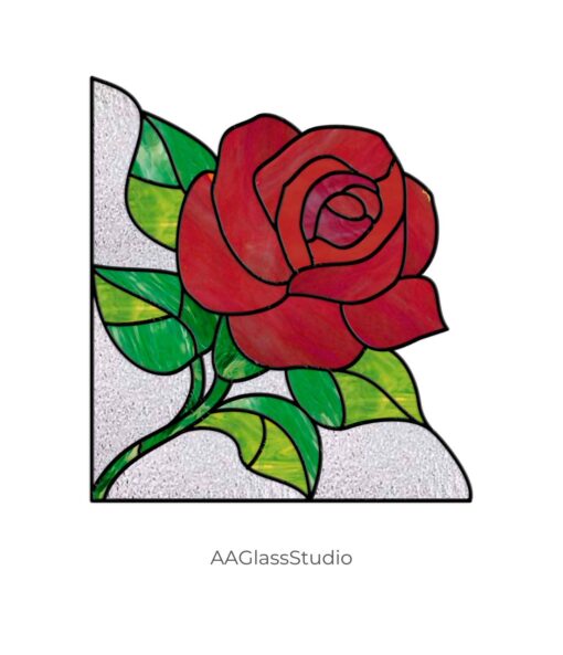 Rose Stained Glass Pattern: Corner