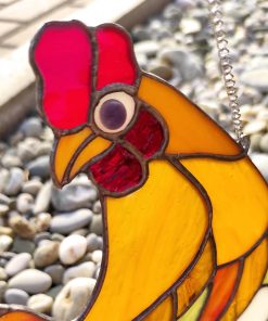 3 stained glass decor chicken