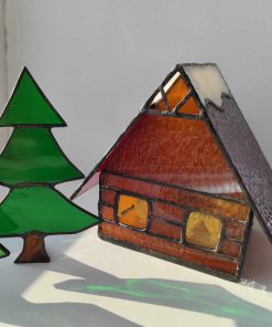 3d christmas village glass suncatcher 3