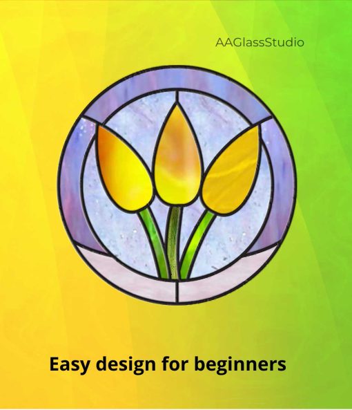 easy stained glass tulips pattern